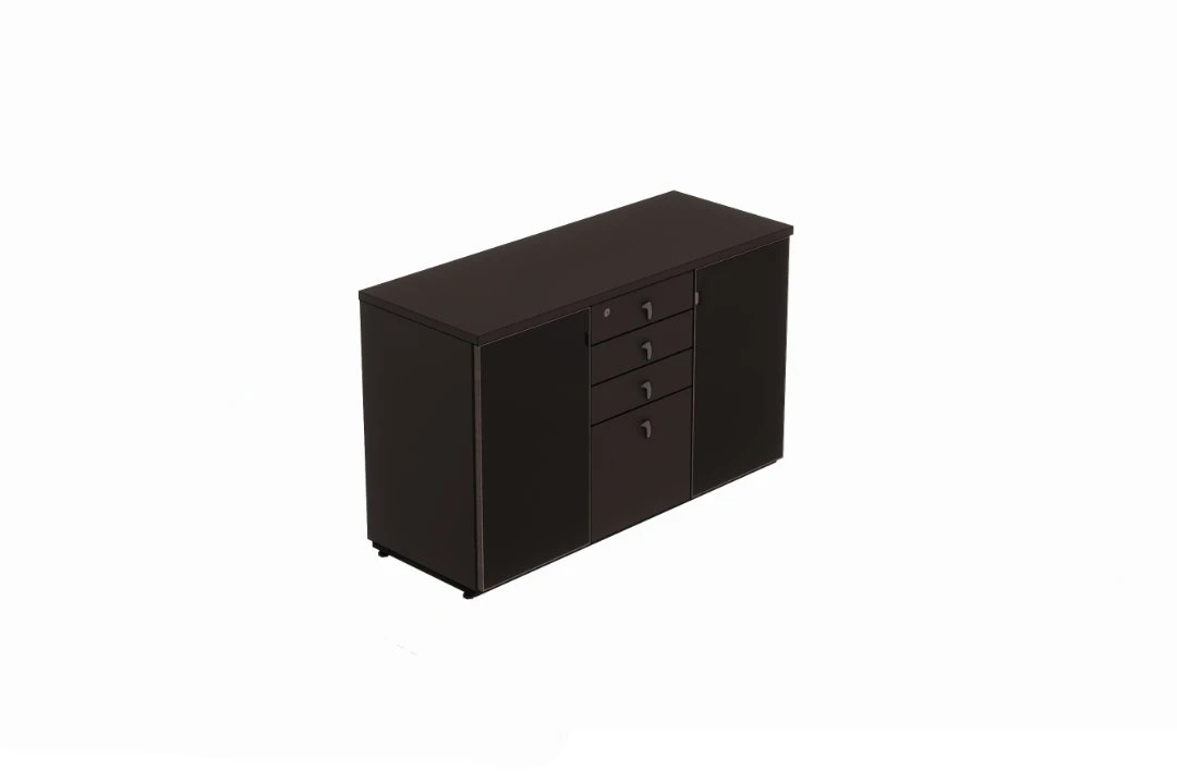 Armário de escritório baixo 1200L 2 portas 3 gavetas e 1 gavetão Versatile